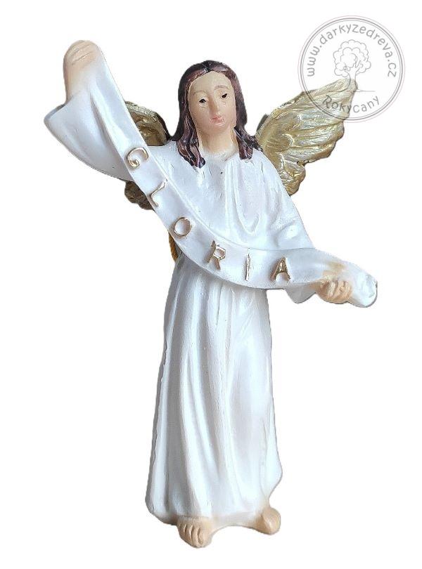 Anděl 7,5 cm figurka k betlému Polyresin