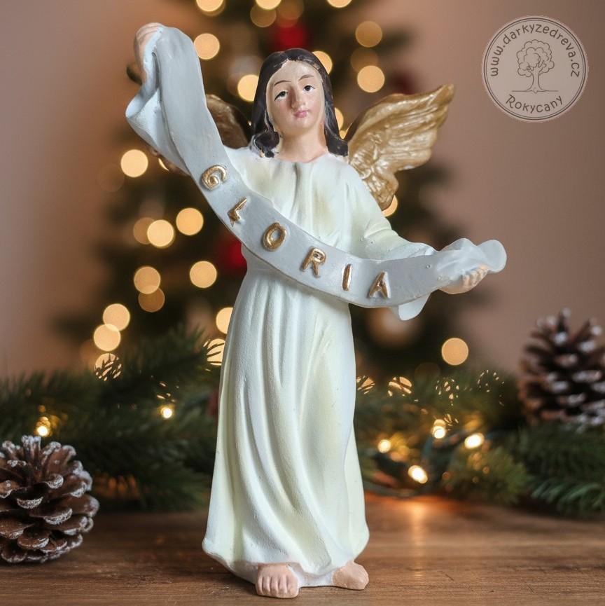 Anděl 7,5 cm figurka k betlému Polyresin