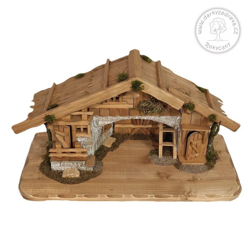 Dřevěný betlém 60 x 30 x 31 cm střední typ A mořený
