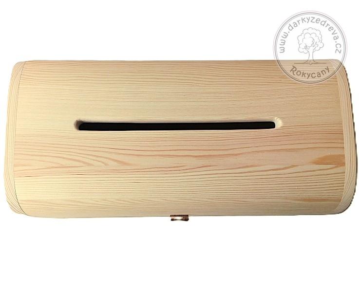 Svatební dřevěná Truhla 40 x 25 x 21 cm s otvorem ve víku přírodní