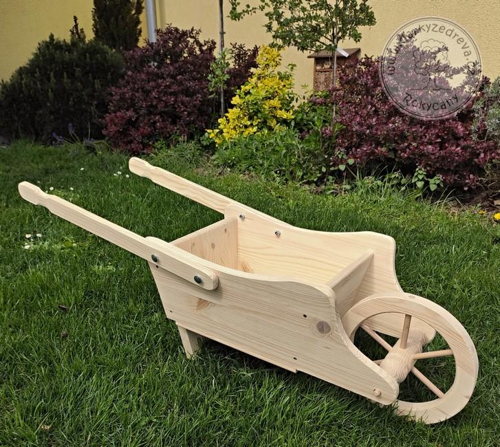 Trakař s korbou dřevěný 95 x 34 x 36 cm typ 95 L přírodní