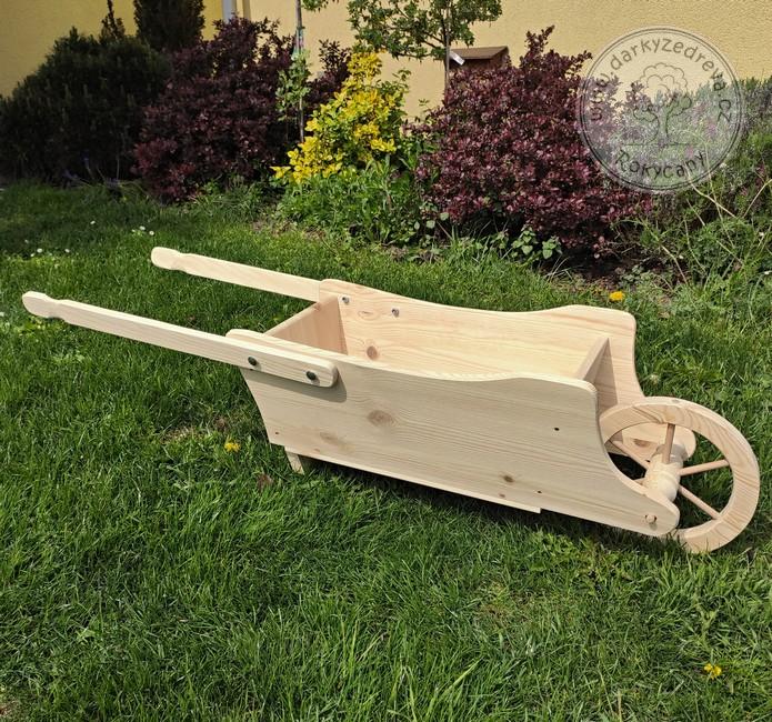 Trakař s korbou dřevěný 120 x 35 x 31 cm typ 120 XL přírodní