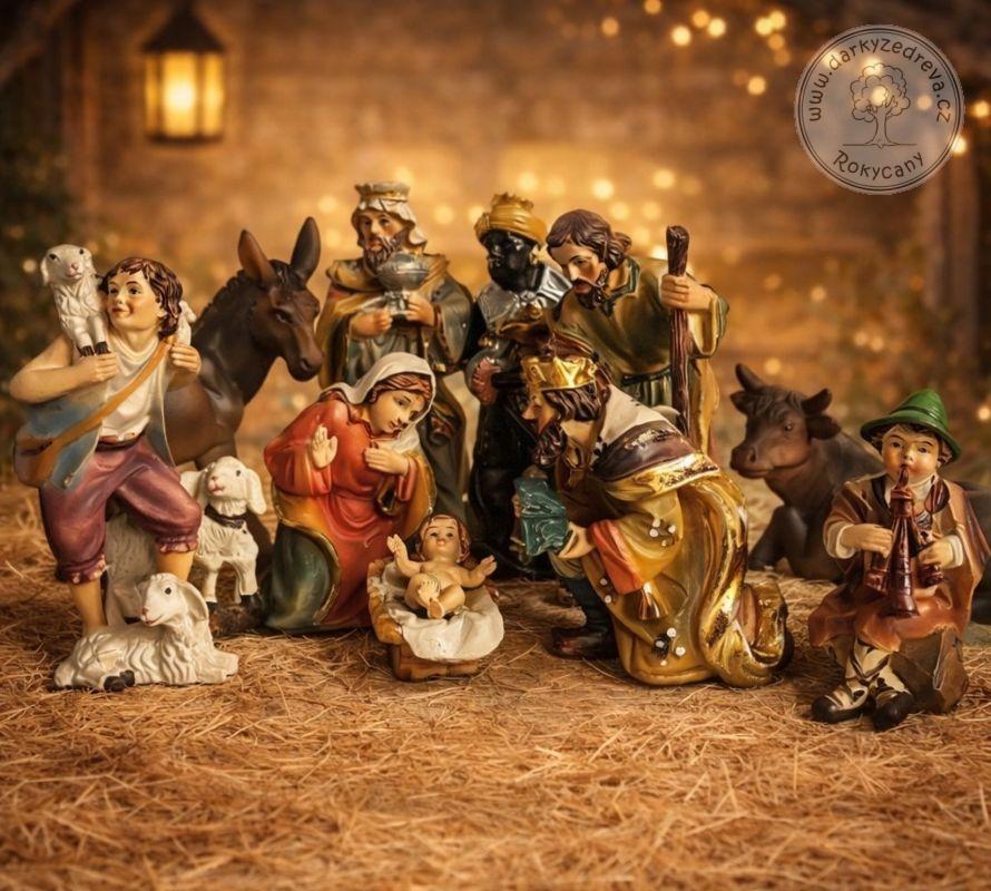 Figurky do betlému sada 12 dílů 9 cm Polyresin "Matouš"