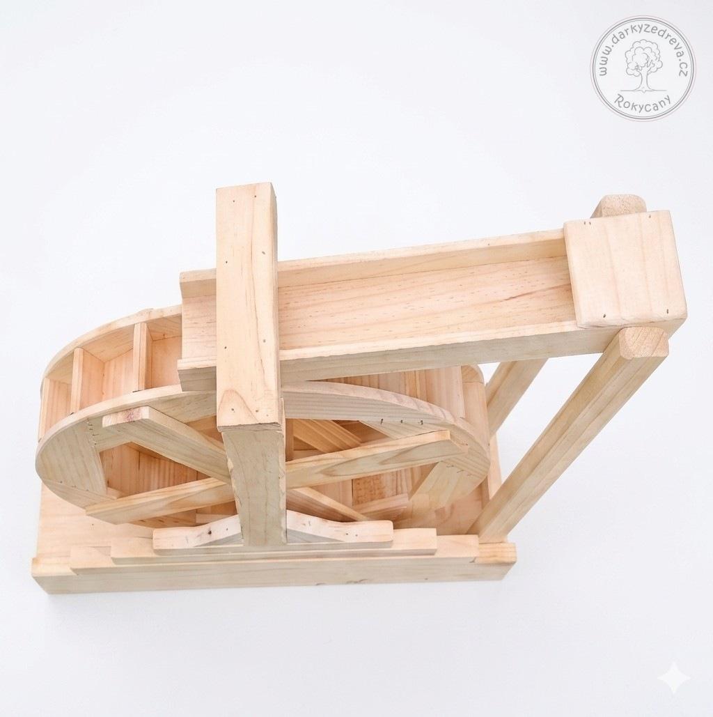 Vodní mlýnské kolo dřevěné velké 59 x 57 x 19 cm přírodní