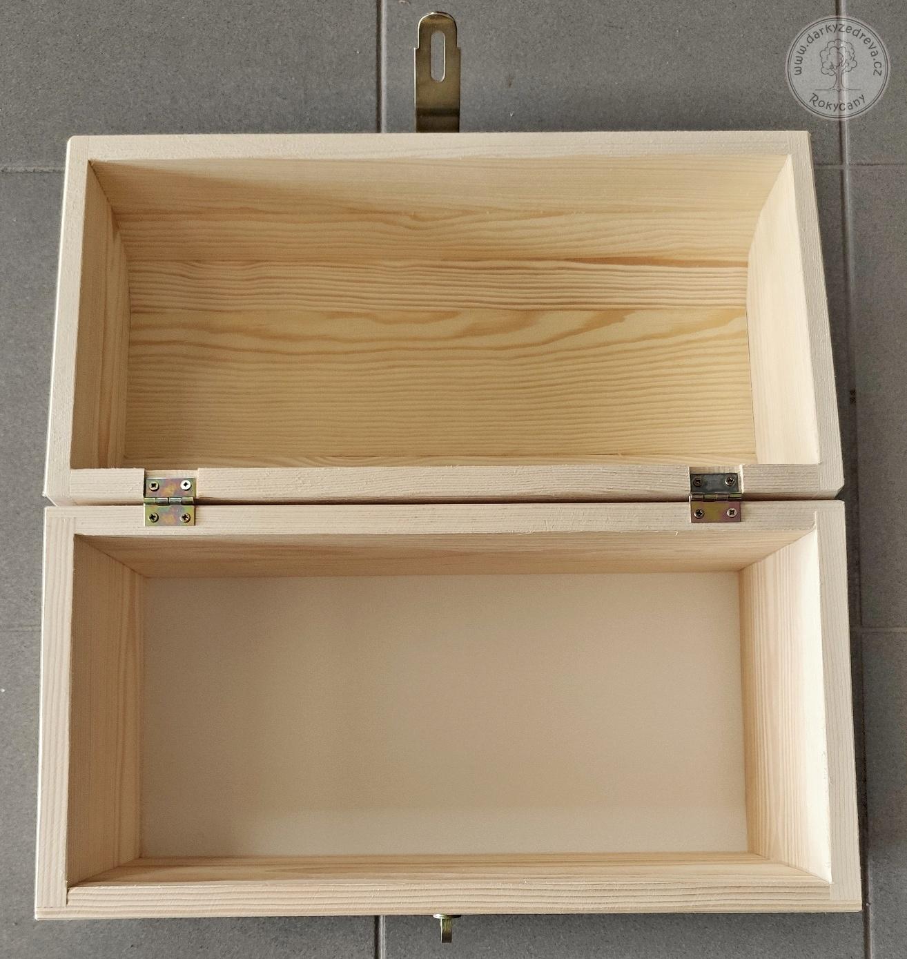 Truhla dřevěná 40 x 25 x 21 cm přírodní
