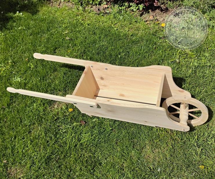 Trakař s korbou dřevěný 120 x 35 x 31 cm typ 120 XL přírodní