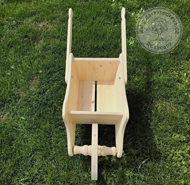 Trakař s korbou dřevěný 95 x 34 x 36 cm typ 95 L přírodní