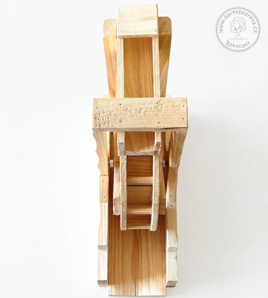 Vodní mlýnské kolo dřevěné malé 37 x 33 x 13 cm přírodní