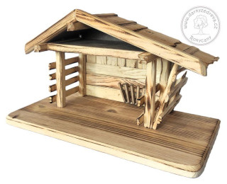 Dřevěný Betlém - Salaš 40 x 20 x 23 cm opalovaný povrch