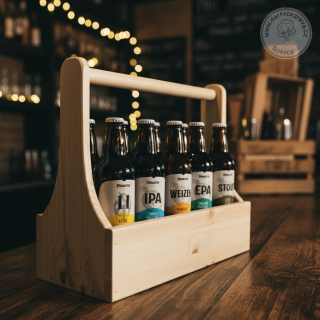 Nosič na pivo dřevěný na 10 lahví přírodní