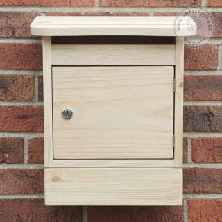 Poštovní schránka dřevěná s tubusem bez trumpetky 50 x 40 x 15 cm přírodní, hladká dvířka
