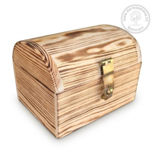 Truhlička dřevěná Pokladnička hladká 20 x 16 x 14,5 cm bez otvoru na mince opalovaná
